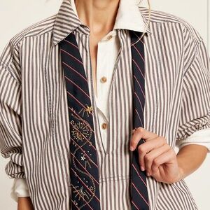 Tricia Fix/Free People Collab Blue Motif Vintage Inspired One Of A Kind Tie